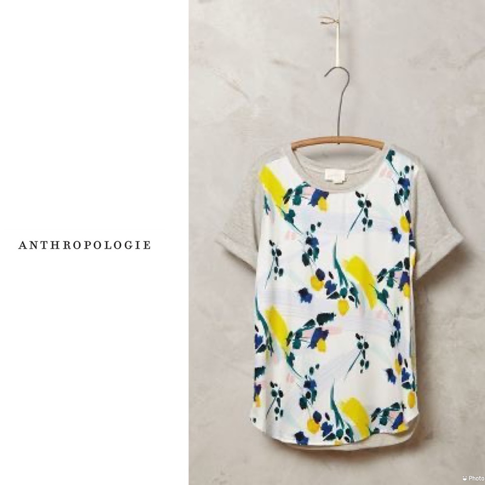 Anthropologie In Bloom sweatshirt top